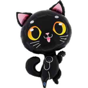 Globo gigante de helio de papel de aluminio - Gato negro 89 cm