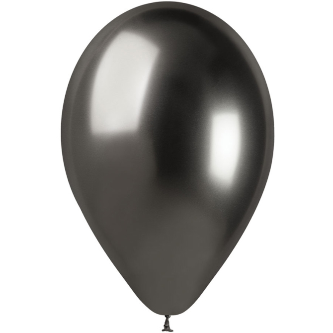 5 Globos Negro Cromado Ø33cm 