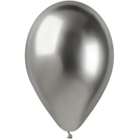 5 Globos Cromados Plata 33cm