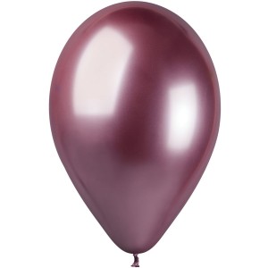 5 Globos Cromados Rosa 33cm