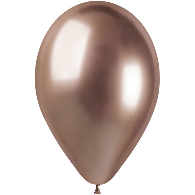 5 Globos Cromados Oro Rosa Ø33cm 