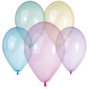 10 Globos de Cristal Arcoiris 33cm