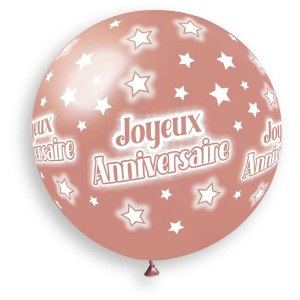 1 Globo Feliz Cumpleaos Oro Rosa 80cm