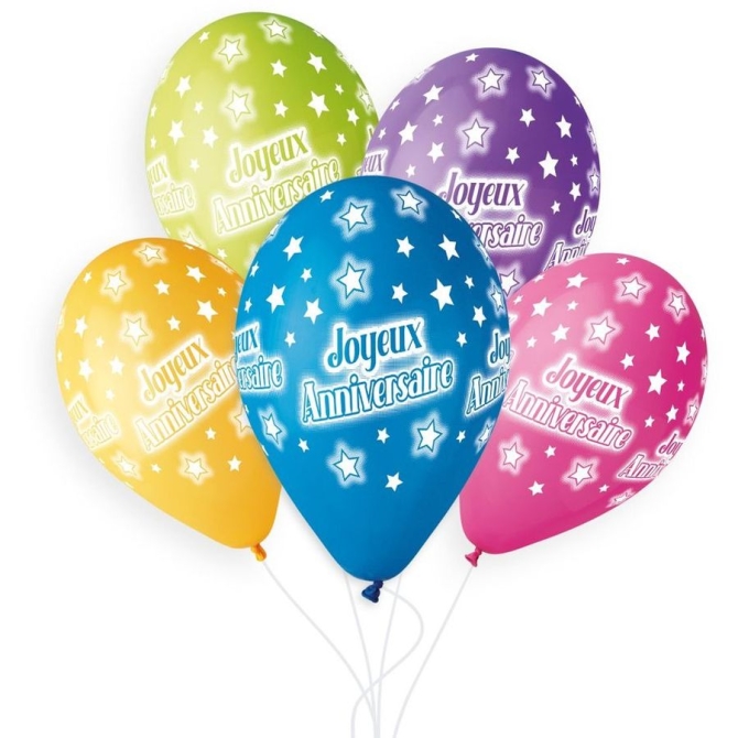 5 Globos Feliz Cumpleaos 33cm 