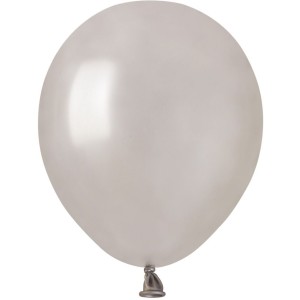 50 Globos Plata Perlado 13cm