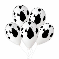 6 globos con estampado de vaca de 33 cm de di�metro.