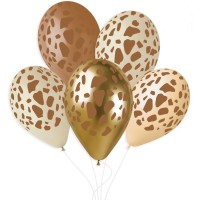 6 globos con estampado de jirafa de 33 cm de di�metro.