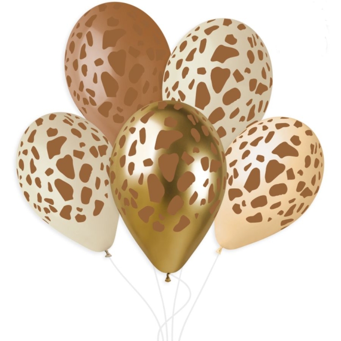 6 globos con estampado de jirafa de 33 cm de di�metro. 