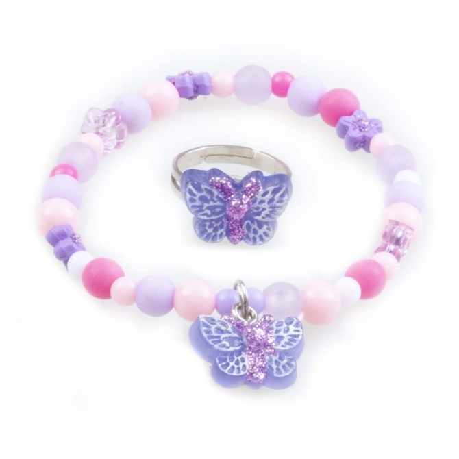 Conjunto pulsera / anillo mariposa 