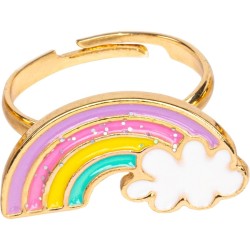 Juego de 3 anillos arco iris / corazn / flor. n1