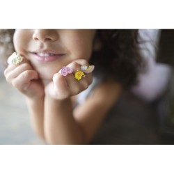 Juego de 3 anillos arco iris / corazn / flor. n3