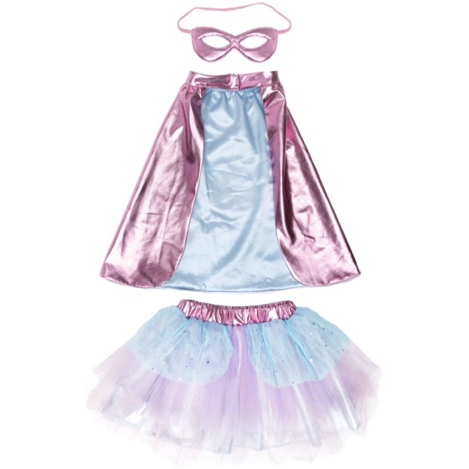 Disfraz Tut Superherona Rosa / Azul Claro - Talla 4-6 aos 