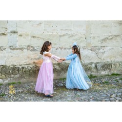 Disfraz de princesa de terciopelo azul. n4