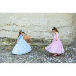 Disfraz de princesa de terciopelo azul. n6