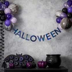 Kit Guirnaldas y Globos - Halloween Morado. n1