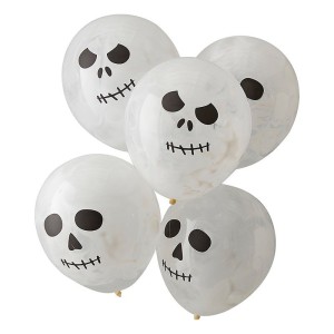 5 globos de cabeza de esqueleto