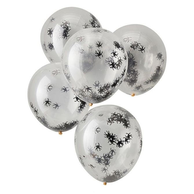 5 Globos Confeti - Araña 