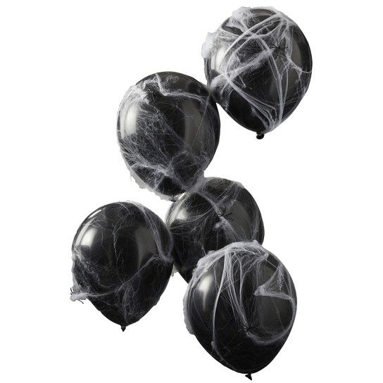 Kit 5 Globos Negros con Tela de Araa 
