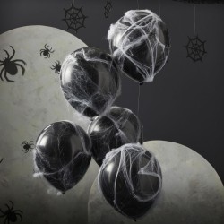 Kit 5 Globos Negros con Tela de Araa. n1