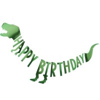 Guirnalda de dinosaurio feliz cumpleaos