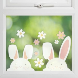 Decoraciones de ventana de conejito de Pascua