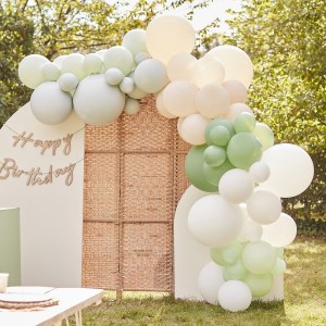 Kit de 70 Arcos de Globos - Salvia/Desnudo/Blanco