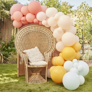 Kit de arco de 75 globos - Coral/Rosa plido/Melocotn/Amarillo/Verde menta