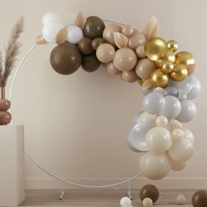 Kit de arco de 75 globos - Desnudo/Oro cromado/Caramelo/Marrn/Gris/Blanco