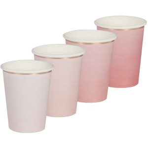 8 vasos Ombre rosa/oro rosa