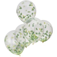 Contiene : 1 x 5 Globos Confeti - Tropicales