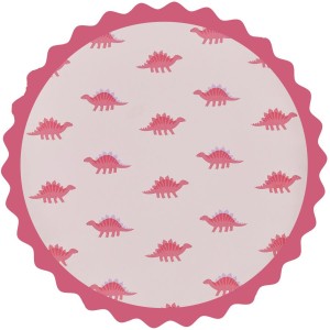8 Platos Dinosaurio - Rosa