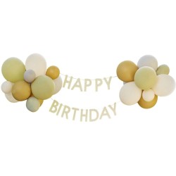 Guirnalda de Happy Birthday con globos - Animales Salvajes. n2