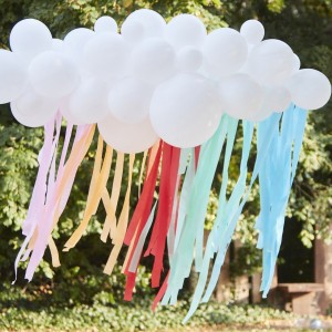 Guirnalda de Globos Nube Blanca / Banderas Arco Iris