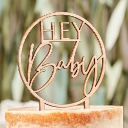 Cake Topper de Madera Botanical Hey Baby. n1