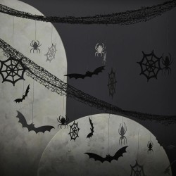 Guirnalda de telas de araa de Halloween. n1