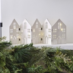 Decoracin de Casas Plegables con Guirnaldas Luminosas - Madera. n1