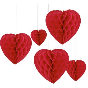 5 Decoraciones colgantes - Red Heart Bee's Nest