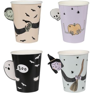 8 vasos de Halloween Vampiro y Bruja