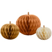 Juego de 3 calabazas nido de abeja