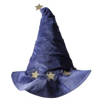 Sombrero de Mago de terciopelo azul marino brillante