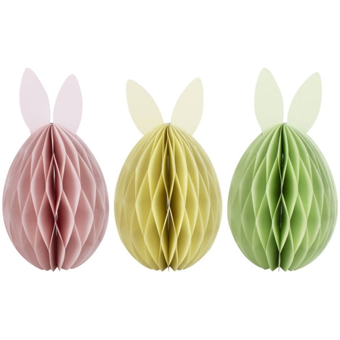 3 Decoraciones de Mesa de Pascua en Nido de Abeja 