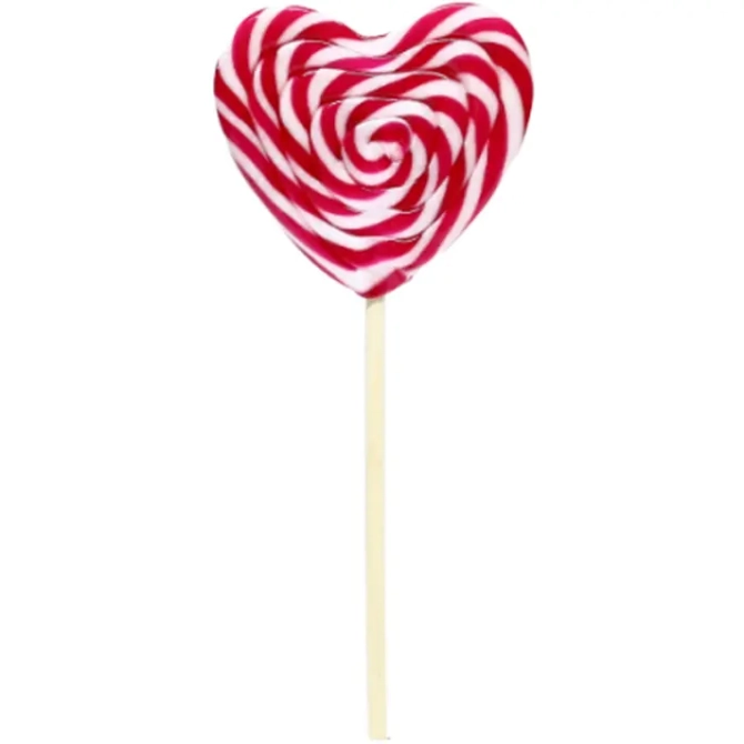 1 Piruleta Corazón Rojo / Blanco 60g - Fresa 