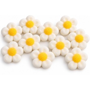 10 flores de malvavisco - Blancas