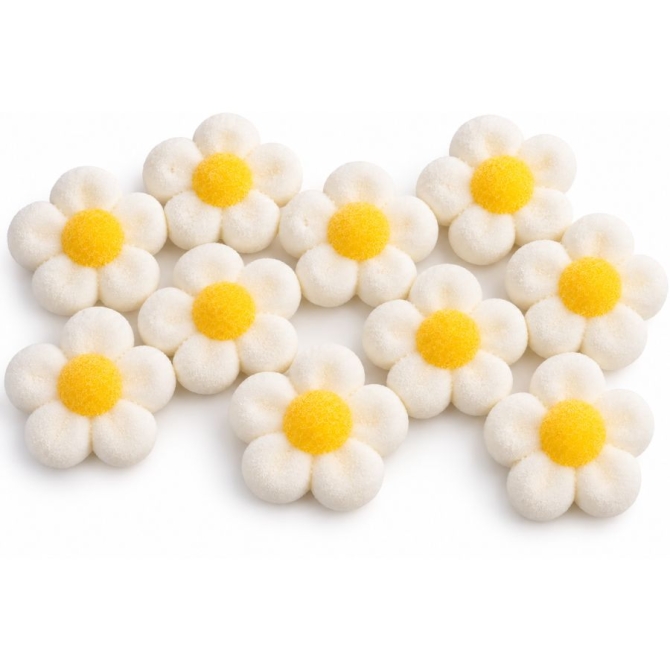 10 flores de malvavisco - Blancas 