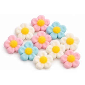 10 flores de malvavisco - Blanco/Rosa/Azul