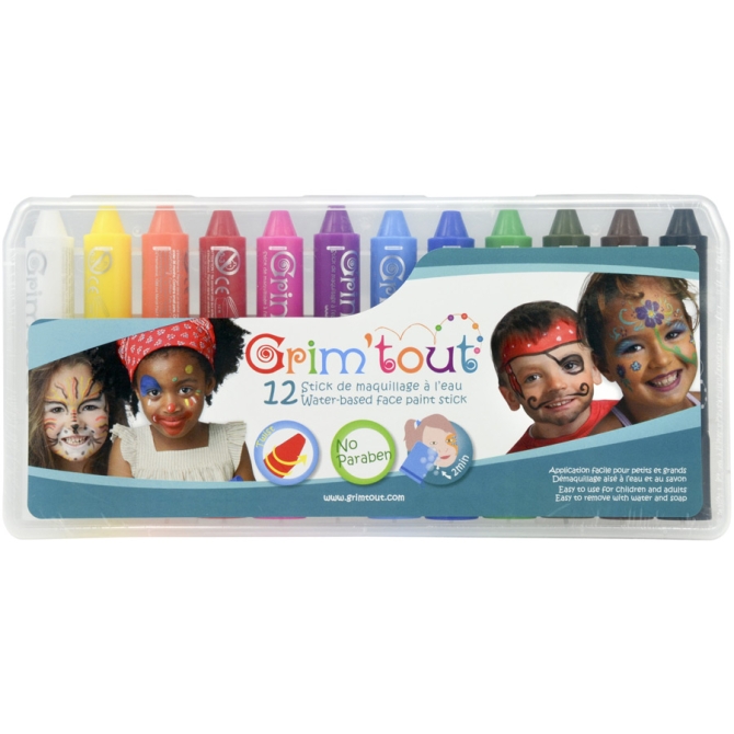 12 barritas de maquillaje a base de agua 