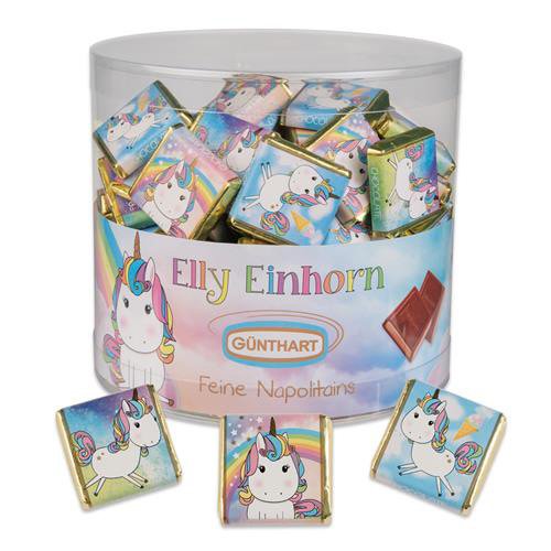 3 Cuadritos de Chocolate con Leche - Empaque Unicornio 