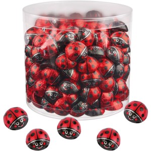 3 Pequeas Lady Bugs 2D (3,5 cm) - Chocolate con Leche