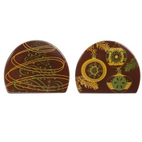 2 Extremos de rbol de Navidad/Bola Tronco (7 cm) - Chocolate