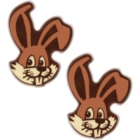 2 Cabezas de Conejo (4,8 cm) - Chocolate Blanco